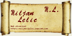 Miljan Lelić vizit kartica
